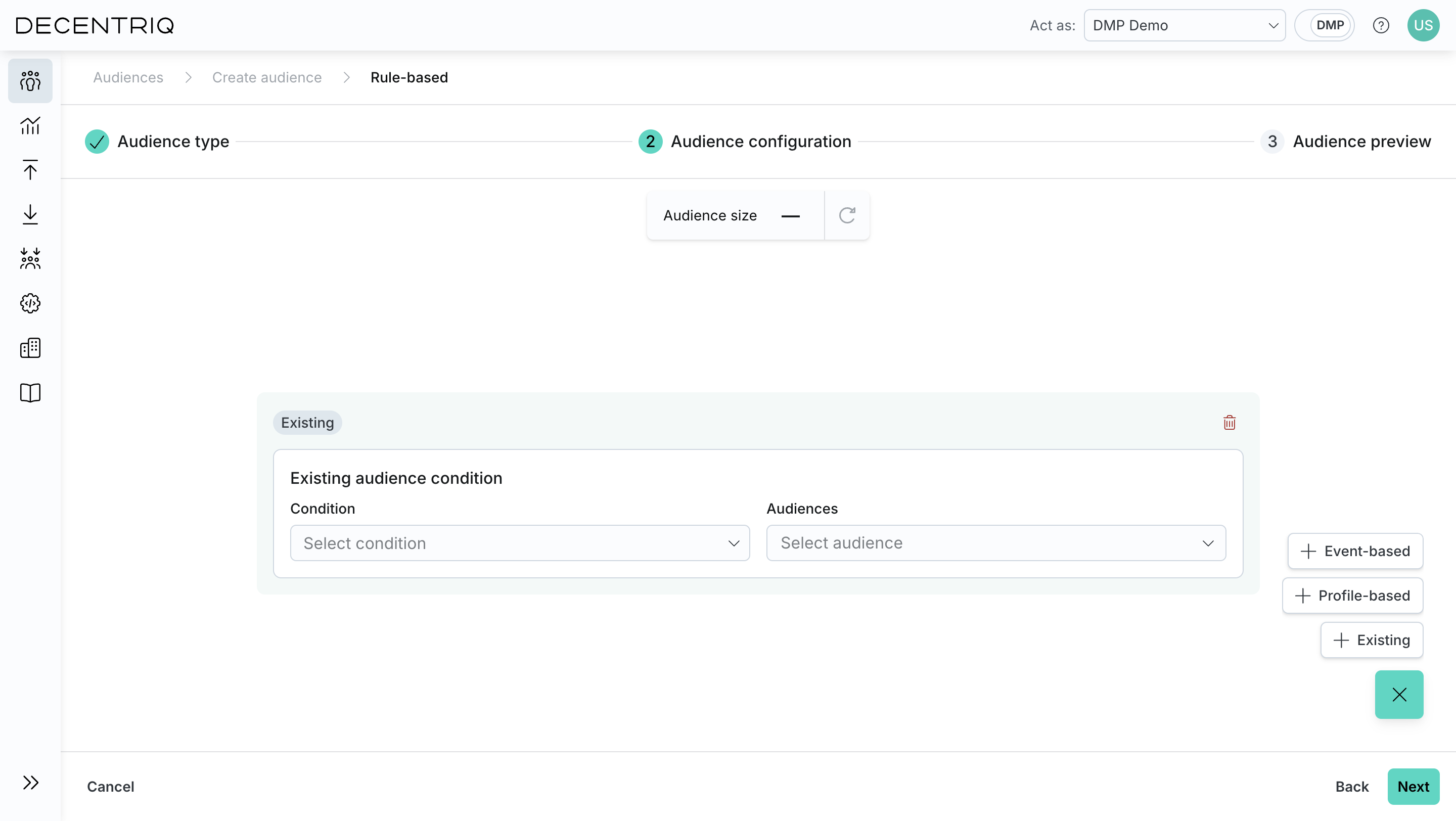Existing audiences block