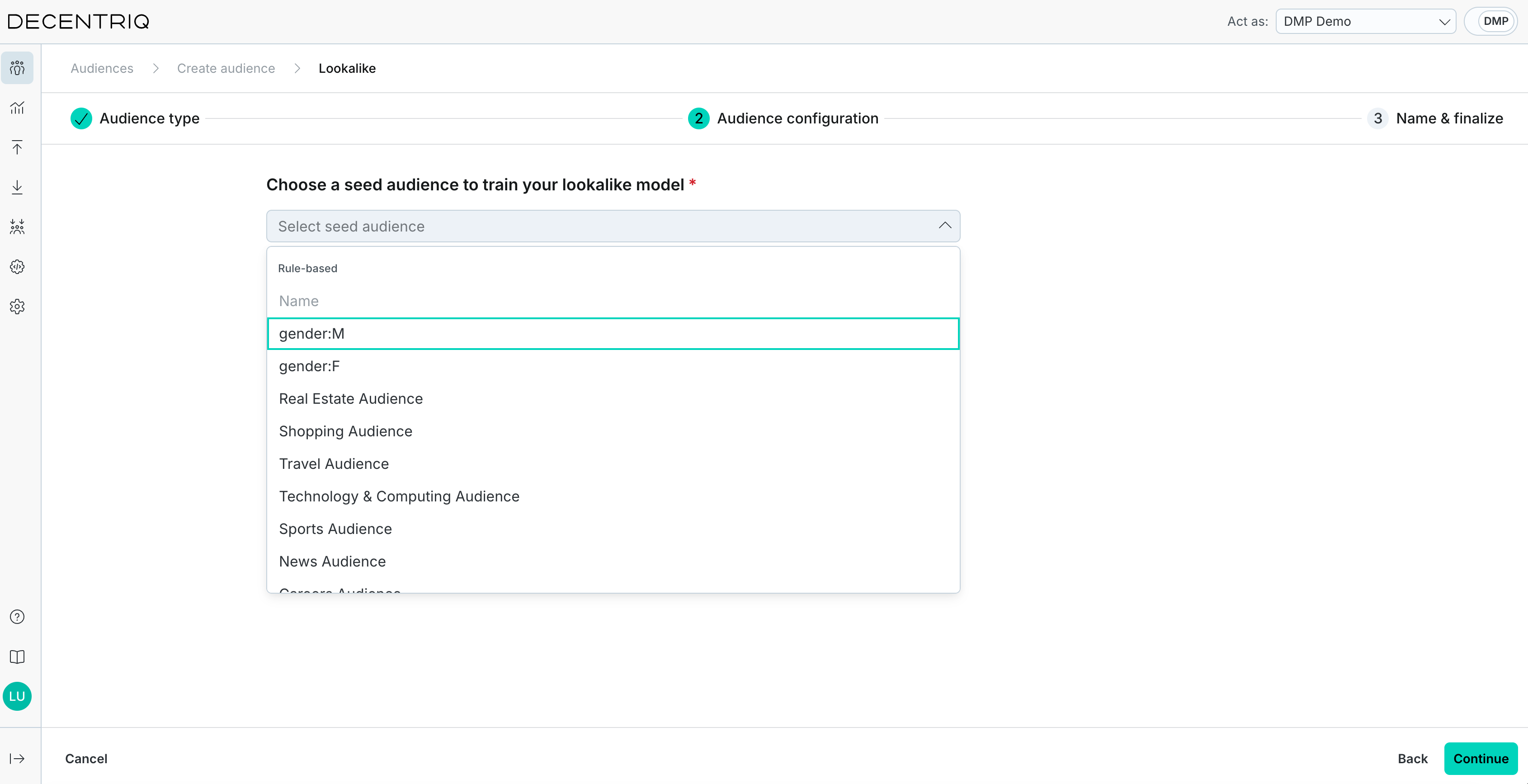Seed audience selection