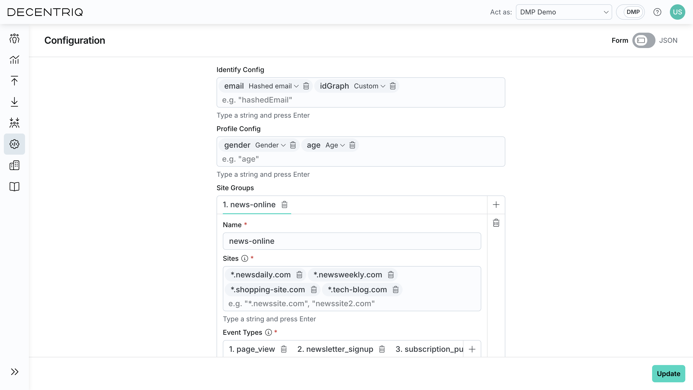 Configuration form view