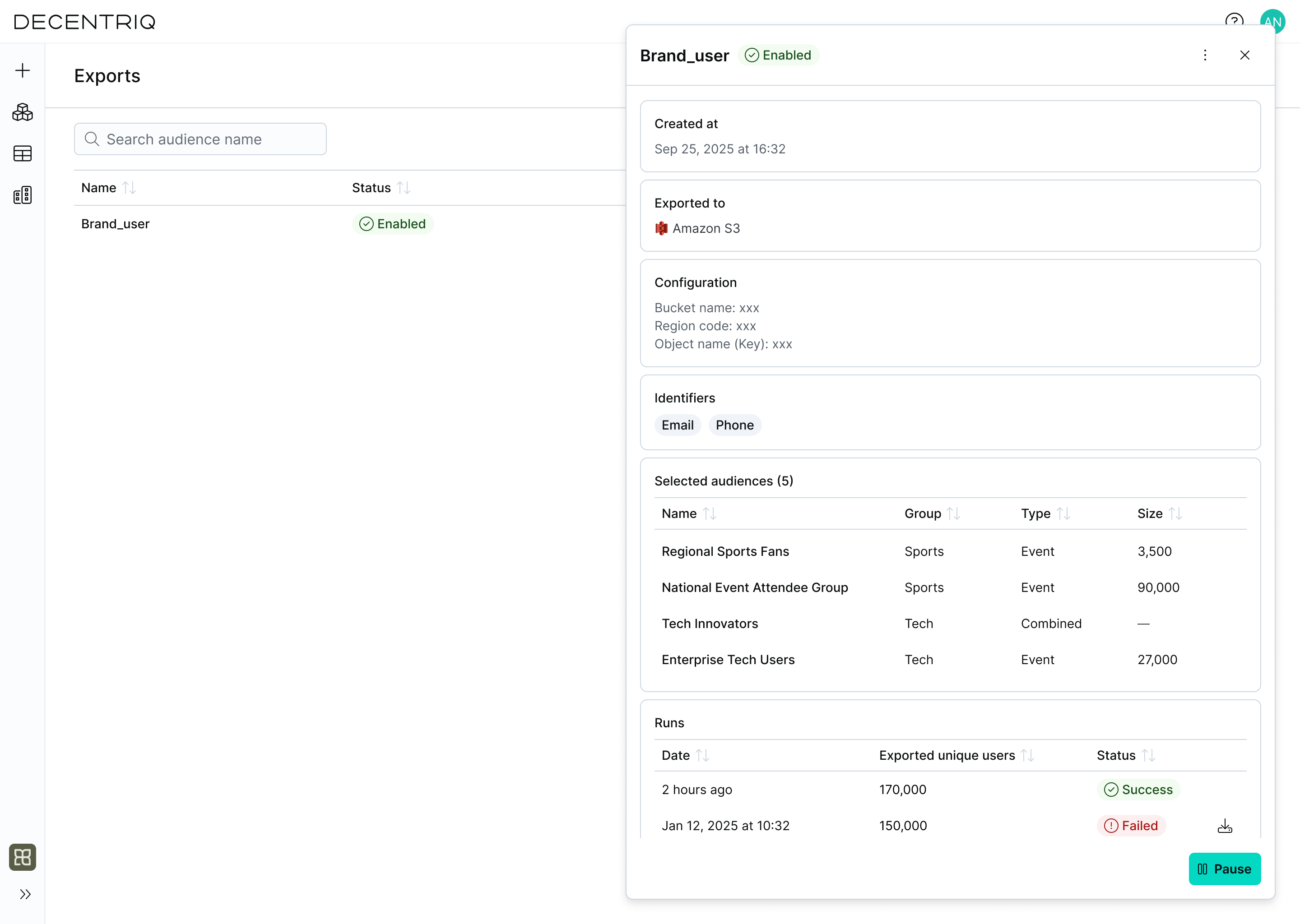 Export details