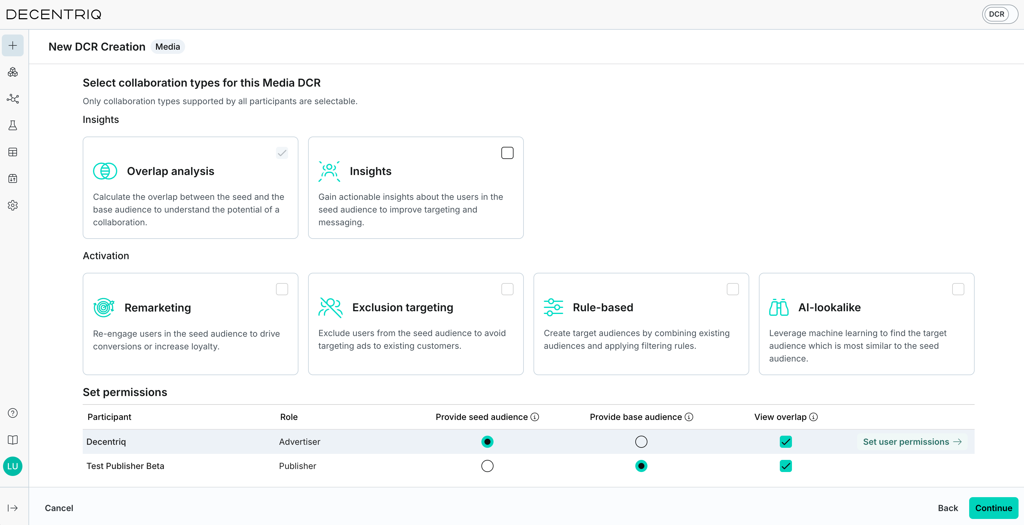 Configure Media DCR