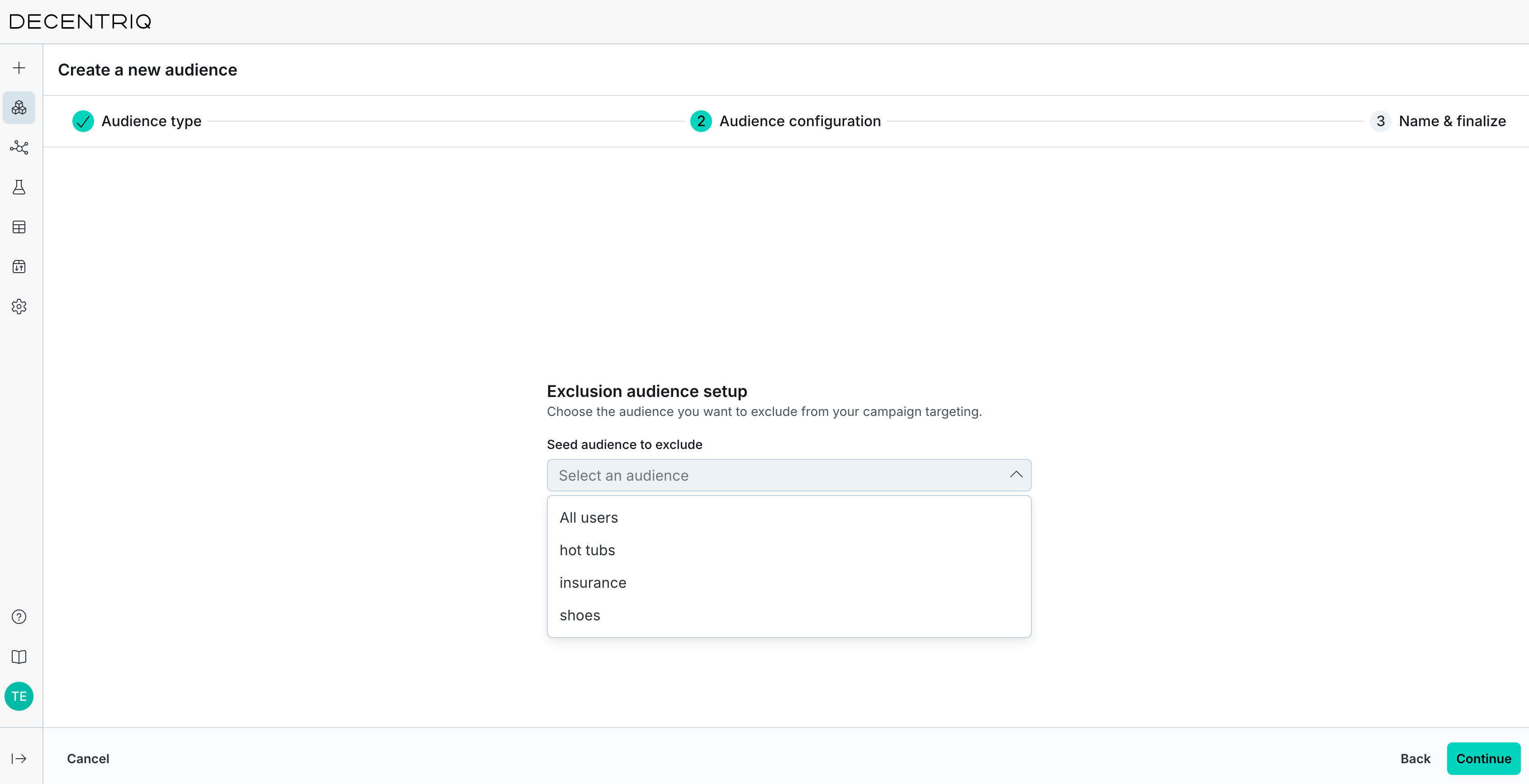 Exclusion targeting