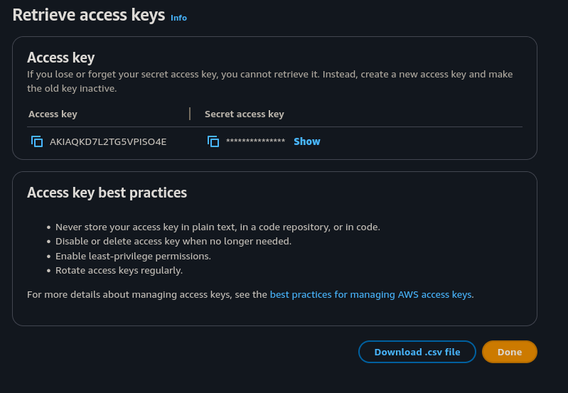 Download credentials
