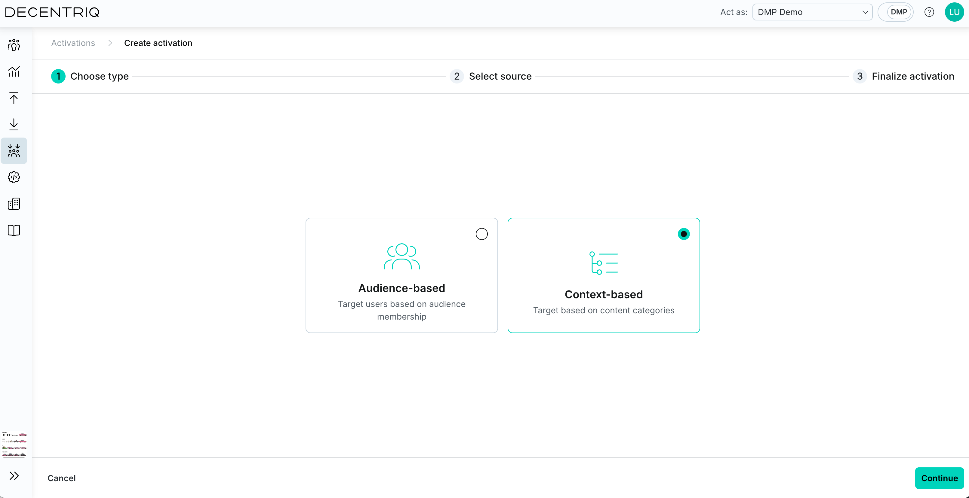 Choose Contextual activation